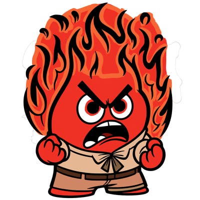 inside out anger with flames