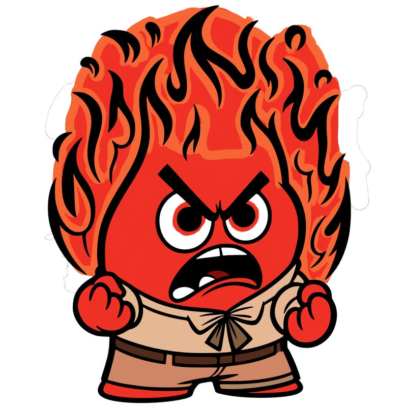 inside out anger with flames