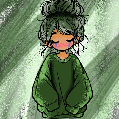 girl with baggy sweatshirt and messy bun