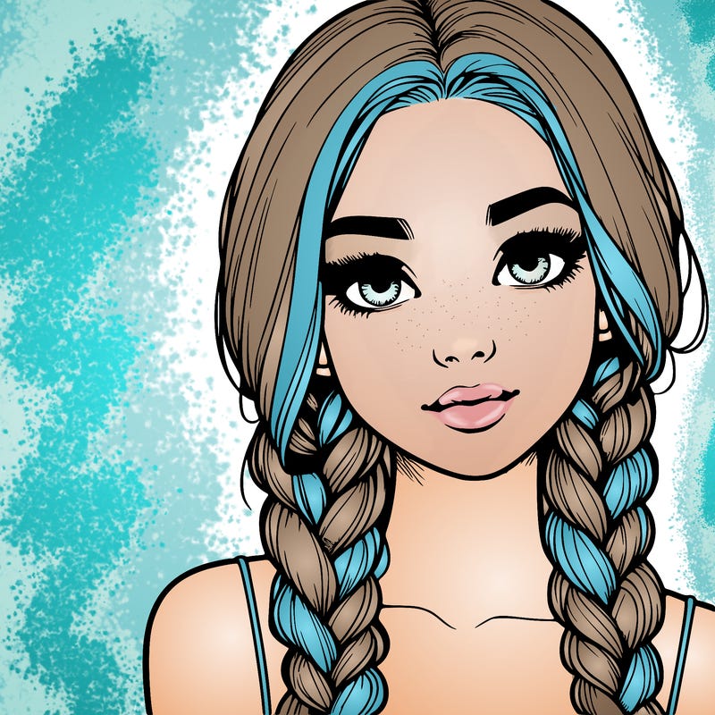 realistic girl with braids