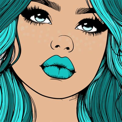 really realistic girl with lips