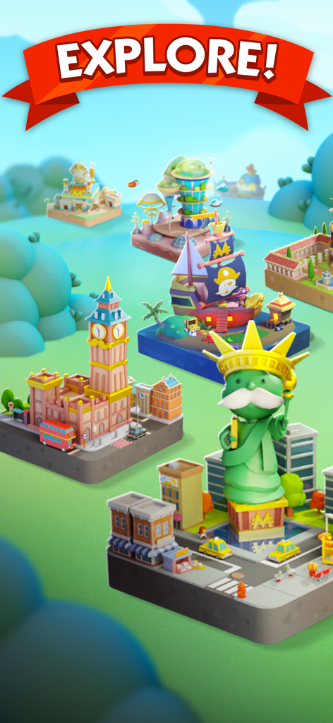 モノポリーゴーで探索できる、様々なテーマの3Dマップと都市ボードのコレクション。