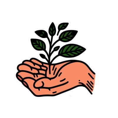 hand with plant