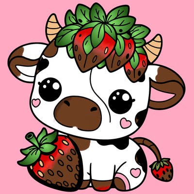 cute strawberry cow