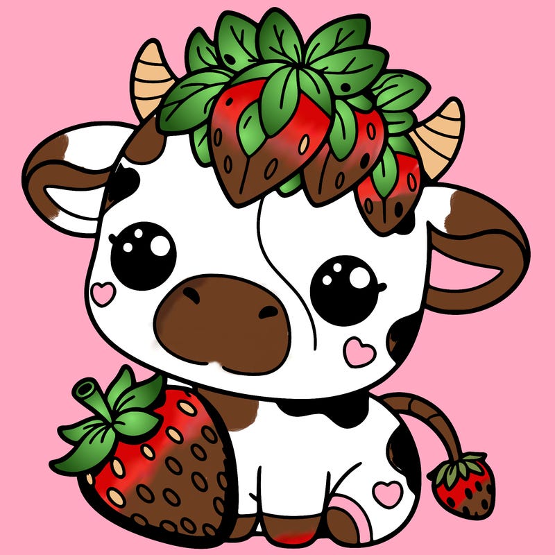 cute strawberry cow