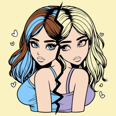 realistic girl split