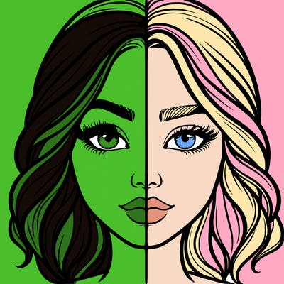 realistic girl split half