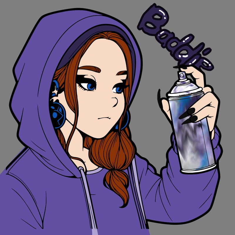 a realistic girl, spray painting