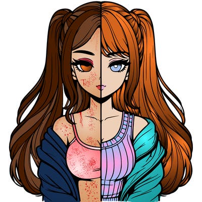 realistic girl split