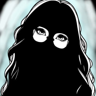 girl with long hair and freckles and glasses realistic