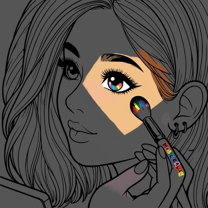 a realistic girl doing her makeup