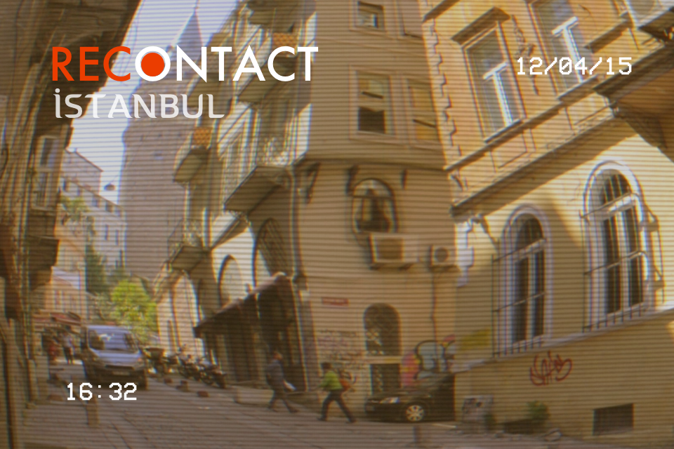 Recontact: Istanbul - A security camera view of an Istanbul street with scan lines and a time stamp from the game Recontact Istanbul