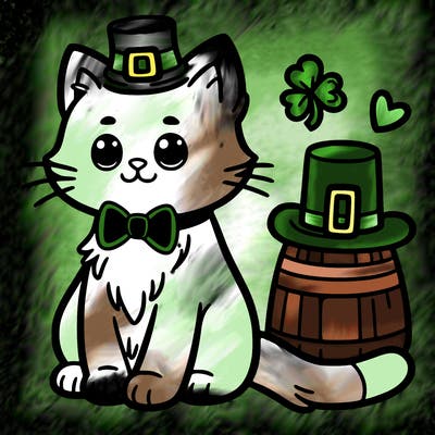st patrick day cat