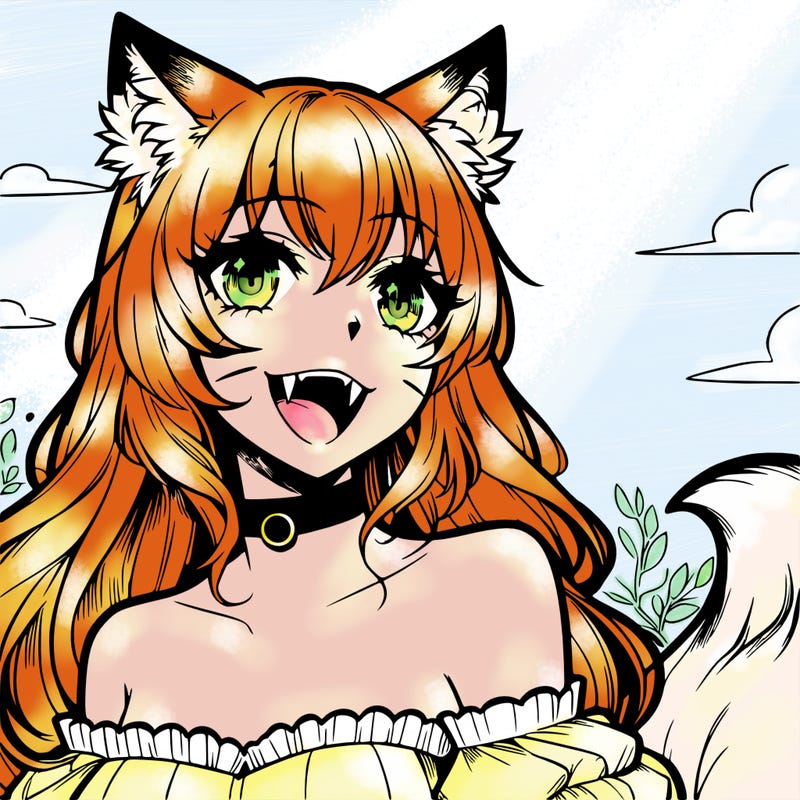 manga fox woman with fangs