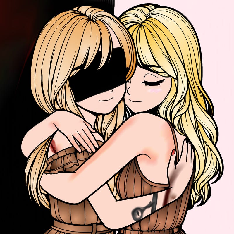 realistic girls hugging