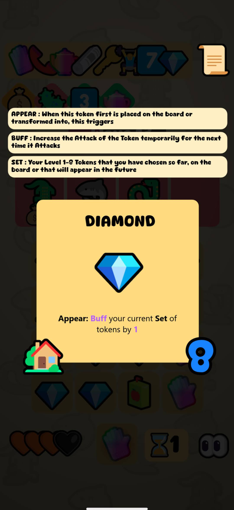Merge Maestro - Diamond token information screen in the Merge Maestro puzzle game.