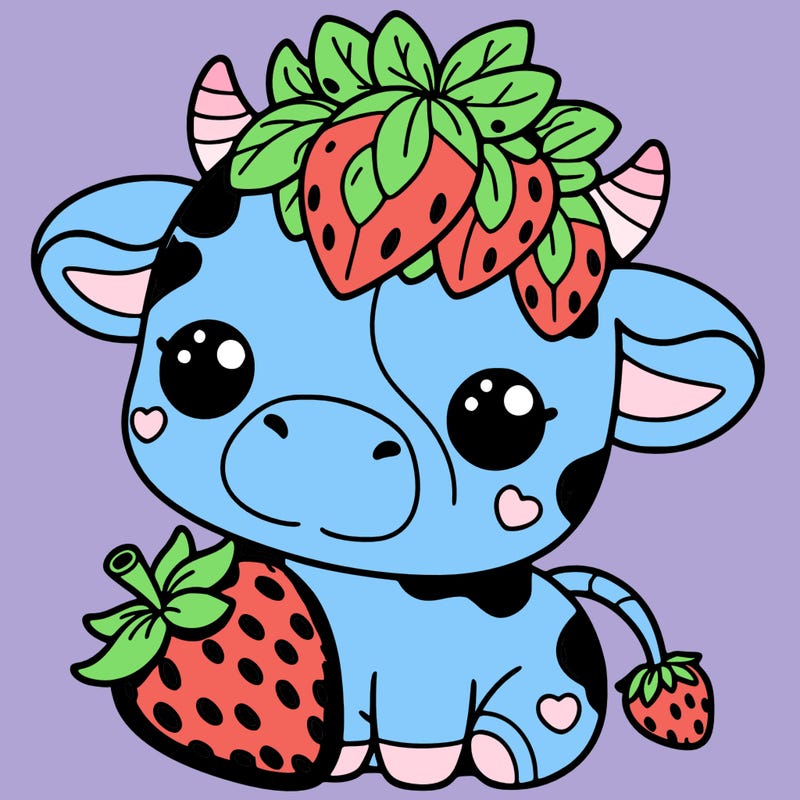 cute strawberry cow