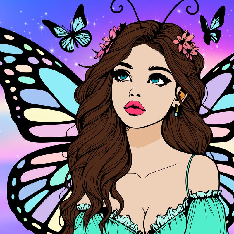 butterfly fairy realistic girl