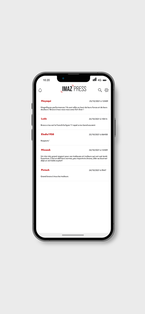 Imaz Press - Mobile screen showing user comments and reactions on the Imaz Press news application