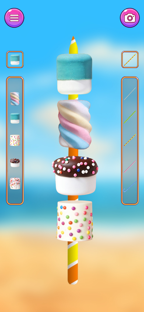 Boba Tea Maker: Bubble Recipe - ボバティーメーカーで、さまざまなトッピングを使ってカラフルなマシュマロスキュワーをカスタマイズ