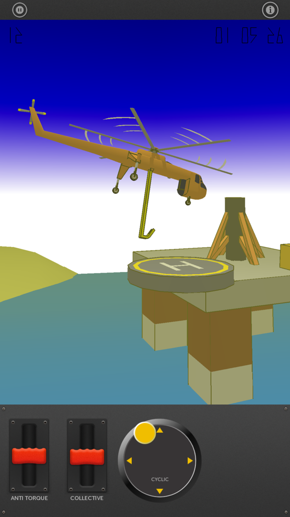 The Little Crane That Could - A sky crane helicopter hovering over an offshore platform in a physics based simulation game.