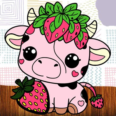 cute strawberry cow