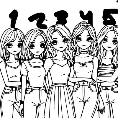 a group of girls realistic