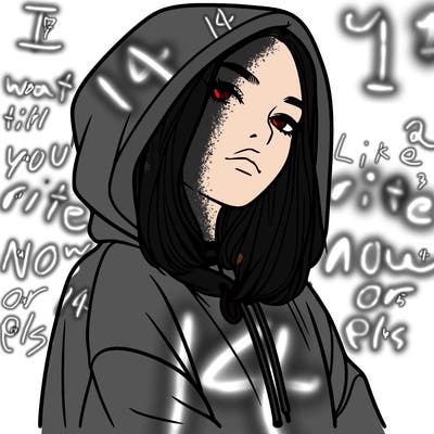 a realistic girl in a hoodie