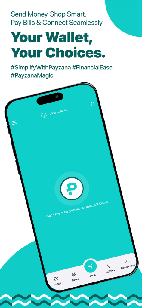 Payzana - Mobile phone screen showing the Payzana digital wallet app interface