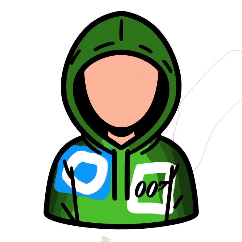 a person with non face waering a hoodie with a small 007 symbol