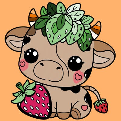 cute strawberry cow