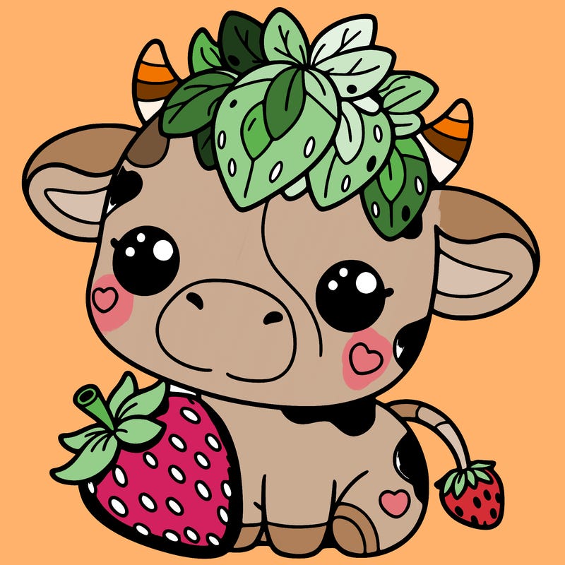 cute strawberry cow
