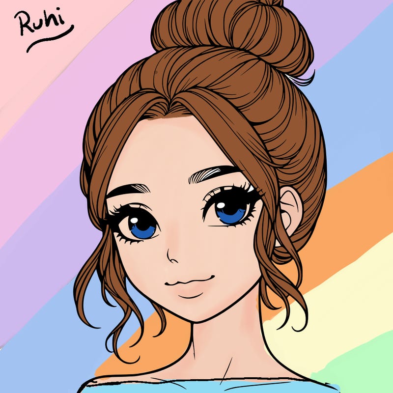 realistic pretty girl with hair in bun