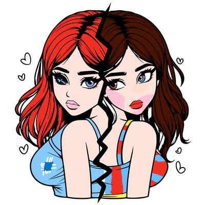 realistic girl split