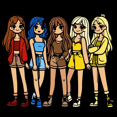 5 friends girls teen