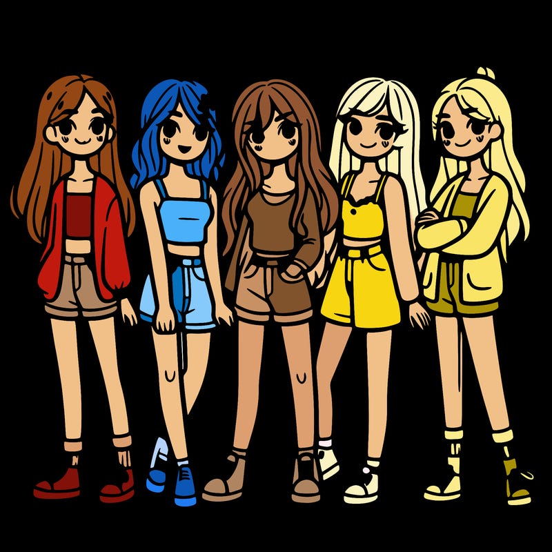 5 friends girls teen