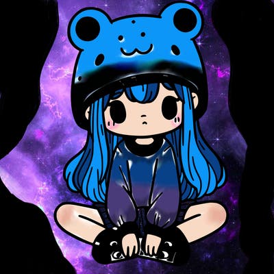 a girl wearing a frog hat and some frog socks