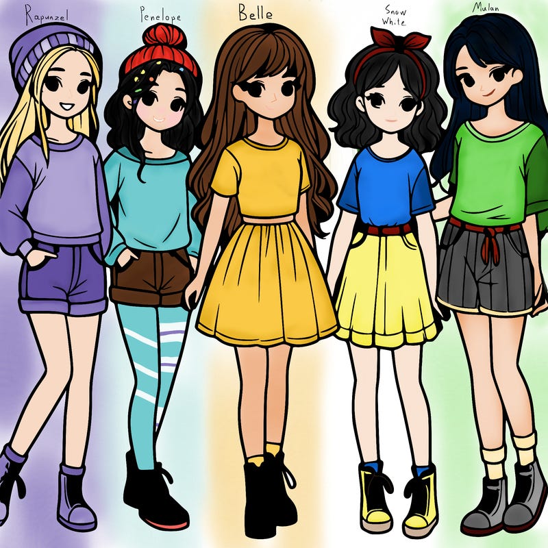 a group of five girls