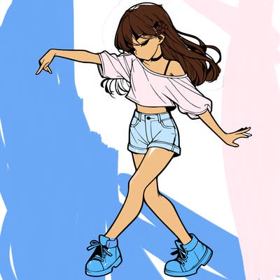 realistic girl danceing