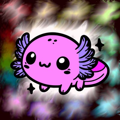 cute easy baby axolotl