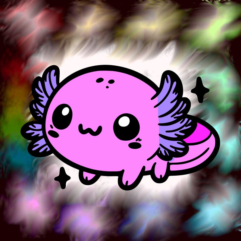 cute easy baby axolotl