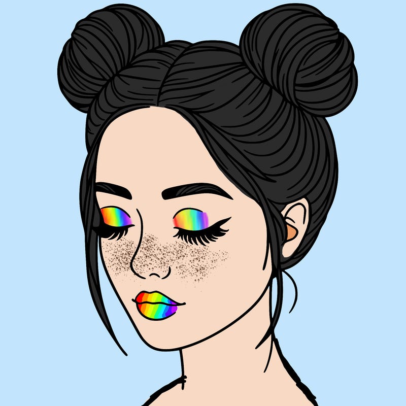 woman with hair buns