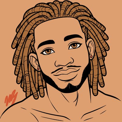 beautiful african american man with dreads