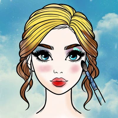 realistic person with makeup