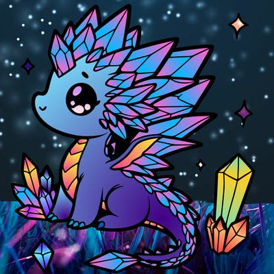little cute crystal dragon