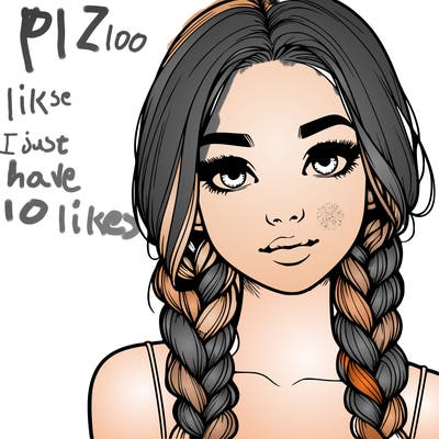 realistic girl with braids