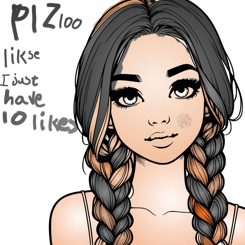 realistic girl with braids