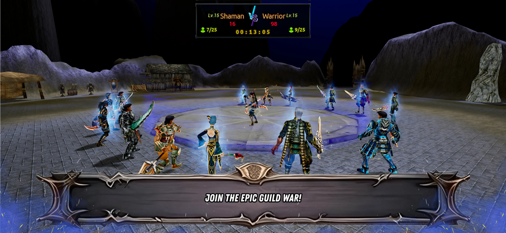 Mobile2 Online - Players participating in an epic guild war in Mobile2 Online