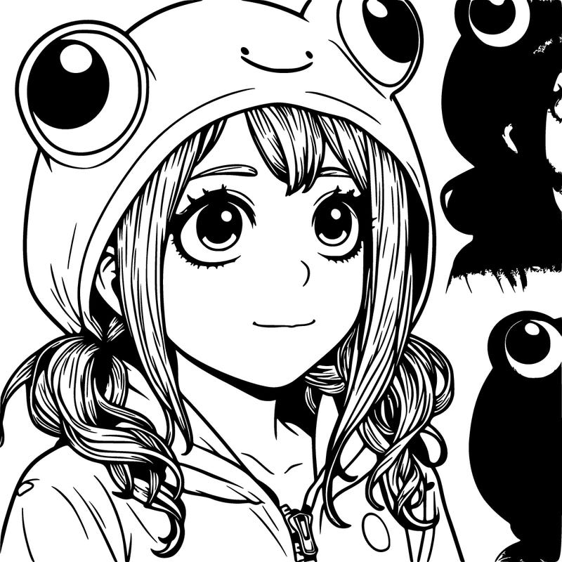 realistic girl in frog outfit