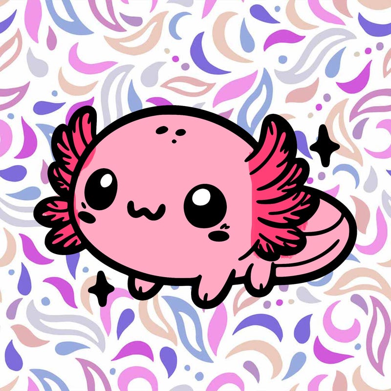 cute easy baby axolotl
